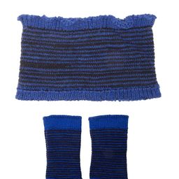 Bharatasya Unisex Sports Blue & Black Cotton Headband & Gloves-42