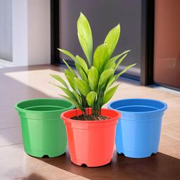 Kuber Industries Set Of 3 Red & Green Planter With Pot image 1