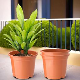 Kuber Industries Set Of 3 Orange-Coloured Planter With Pot image 1