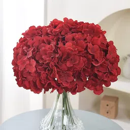 XERGY Set of 3 Red Hydragena Artificial Flower image 1