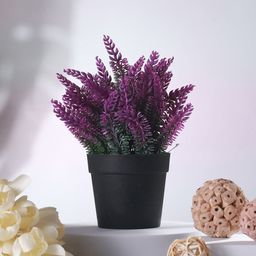 TIED RIBBONS Pink Purple Lavender Artificial Flowers and Plants with Pot-4