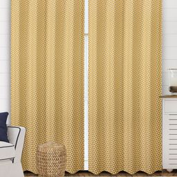 Saral Home Yellow & White Set of 2 Black Out Long Door Curtain-34