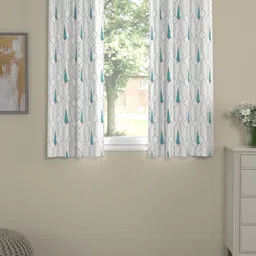 ROSARA HOME Oleander Blue 2 Pieces Ethnic Printed Window Curtains-image-76