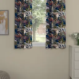 ROSARA HOME Meadow Blue & Green 2 Pieces Floral Window Curtains-image-59