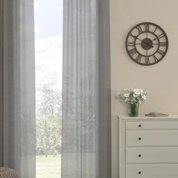 ROSARA HOME Grey Sheer Door Curtain-45
