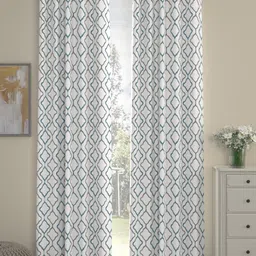 ROSARA HOME 2 Pcs White & Grey Ethnic Motifs Door Curtains-7
