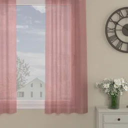 ROSARA HOME Pink Sheer Window Curtain-image-19