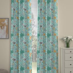 ROSARA HOME Set of 2 Teal Printed Door Curtain-image-47