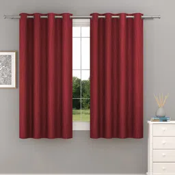 Raymond Home Red 2 Pcs Window Curtains-image-14