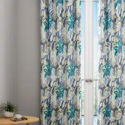 URBAN DREAM Grey & Green Floral Printed Door Curtain-image-83