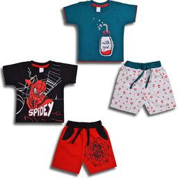 Wish Karo Boys Pack Of 2 Printed Cotton T-Shirt With Shorts-image-59