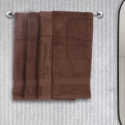BIANCA Brown Set of 4 Solid 500 GSM Cotton Hand Towels-21
