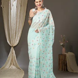 Saree mall Floral Emboidered Festive Sarees-picture-53