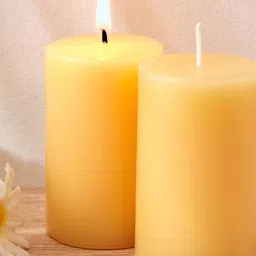 Home Centre Yellow 2 Pieces Citrus Scented Pillar Candles-picture-33