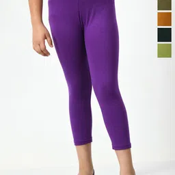 BAESD Girls Pack Of 5 High Rise Cotton Capris-picture-33