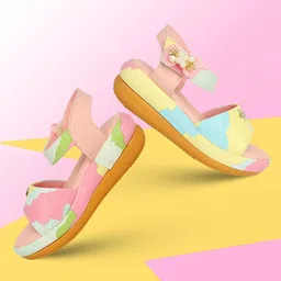 BAESD Kids Girls Printed Bow Detailed Comfort Heels-22