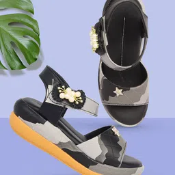 BAESD Girls Printed Bow Detailed Comfort Heels-46