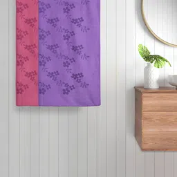 FABINALIV Purple & Pink 2 Pieces Printed 420 GSM Cotton Bath Towels-7