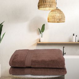 BIANCA Brown Set of 2 Solid 500 GSM Cotton Bath Towels-image-19