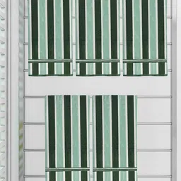 Athom Trendz Green and Pista Set Of 5 Striped 300 GSM Cotton Bath Towels-19