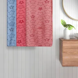FABINALIV Blue & Red Kids 3 Pieces Geometric Printed Cotton 350 GSM Bath Towels-2