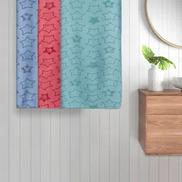FABINALIV Kids Blue & Red 3 Pieces Printed 350 GSM Cotton Bath Towels-51