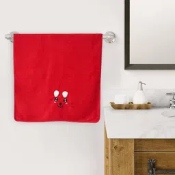 Style Shoes Red & Black Cotton 350 GSM Bath Towel-picture-15