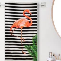 Yellow Bee Girls Black & White Striped Flamigo 250 GSM Bath Towels-image-47