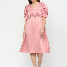 Smarty Pants Above The Keyboard Puff Sleeves Fit & Flare Dress-31