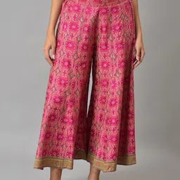 W Women Berry Pink Floral Printed Maxi Skirts-picture-24