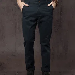 Roadster Time Travlr Men Navy Blue Sustainable Chinos-picture-11