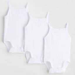 H&M Boys White 3-Pack Cotton Bodysuits-46