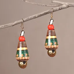 AAKRITI ART CREATIONS Brass-Plated Beaded Classic Drop Earrings-image-98