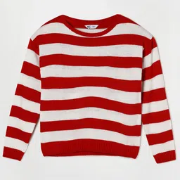 Fame Forever by Lifestyle Girls Red & White Colourblocked Sweater Vest-image-52