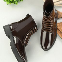 El Paso Women Mid -Top Lace Up Boots-image-80