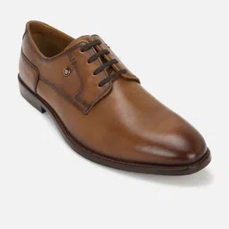 Louis Philippe Men Brown Solid Derbys-picture-0