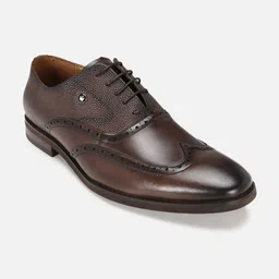 Louis Philippe Men Brown Solid Formal Oxfords-picture-38