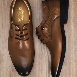 Louis Philippe Men Brown Woven Design Formal Derbys-image-58