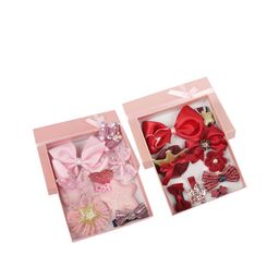 Yellow Bee Girls Set Of 20 Pink & Red Embellished Hair Accessories-20