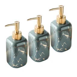 Ekhasa Grey 3 Pcs Ceramic Soap Dispenser Bathroom Accessories 300ml-image-14