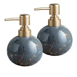 Ekhasa Grey and Goldtoned 2 Pieces Ceramic Soap Dispenser 300ml-20