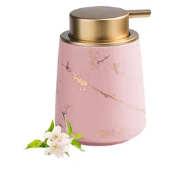 Ekhasa Pink & Gold Toned Abstract Printed Ceramic Soap Dispenser 400 ml-34