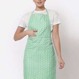 Arrabi Green Geometric Printed Apron-39