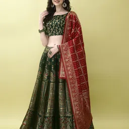 SWAMI STUDIO Ready to Wear Lehenga & Unstitched Blouse With Dupatta-20