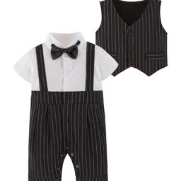 StyleCast Infants Boys Striped Cotton Romper With Jacket-image-64