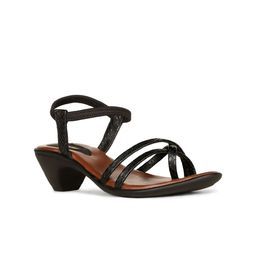 Bata Textured Open Toe Block Heels-7