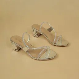 Ozuri Textured Party Block Sandals-63
