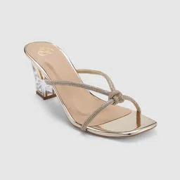 Sole To Soul Embellished Square Toe Party Block Heels-4
