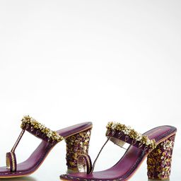 Signature Sole Ethnic Embelllished Block Heels-28