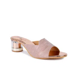 Bella Toes Pink Textured Party Block Heels-11